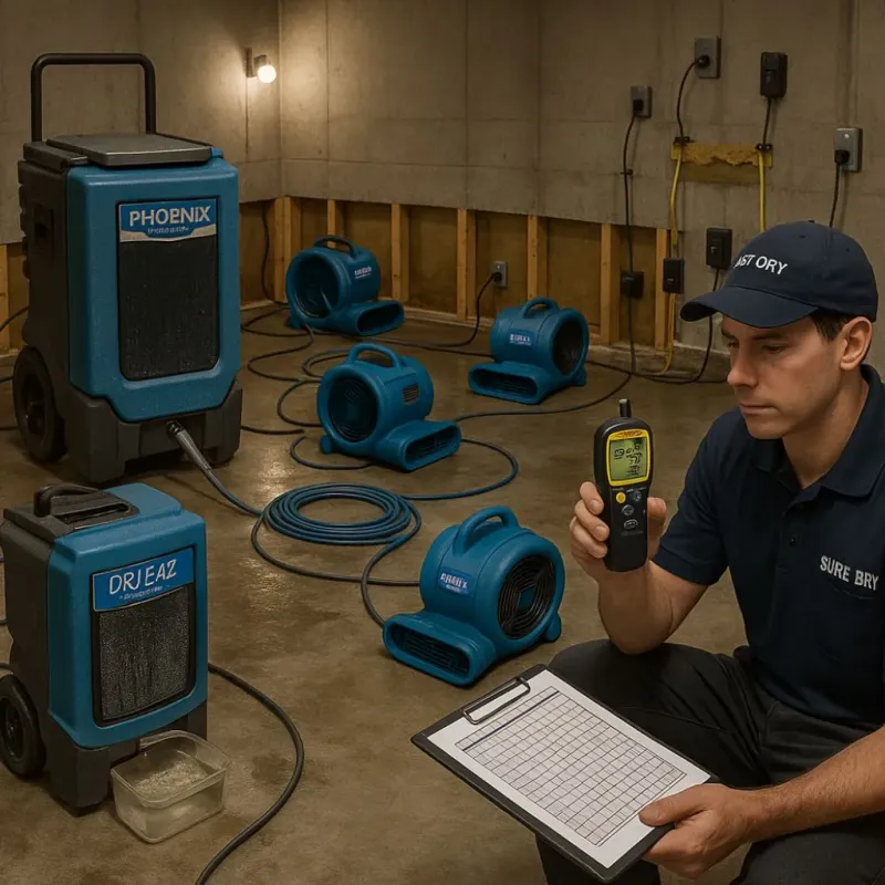 Structural Drying and Dehumidification process in Moweaqua, IL